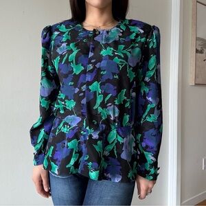 80s Vintage Floral Blazer – Shoulder Pad Statement Jacket
